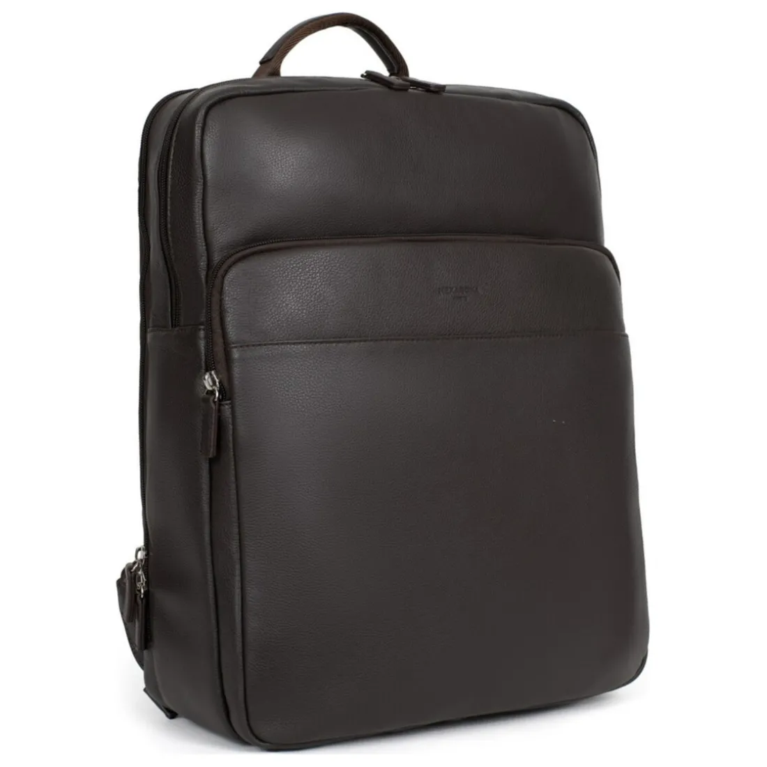 Sac à dos 15'' & tablette & A4 Cuir CONFORT Marron foncé