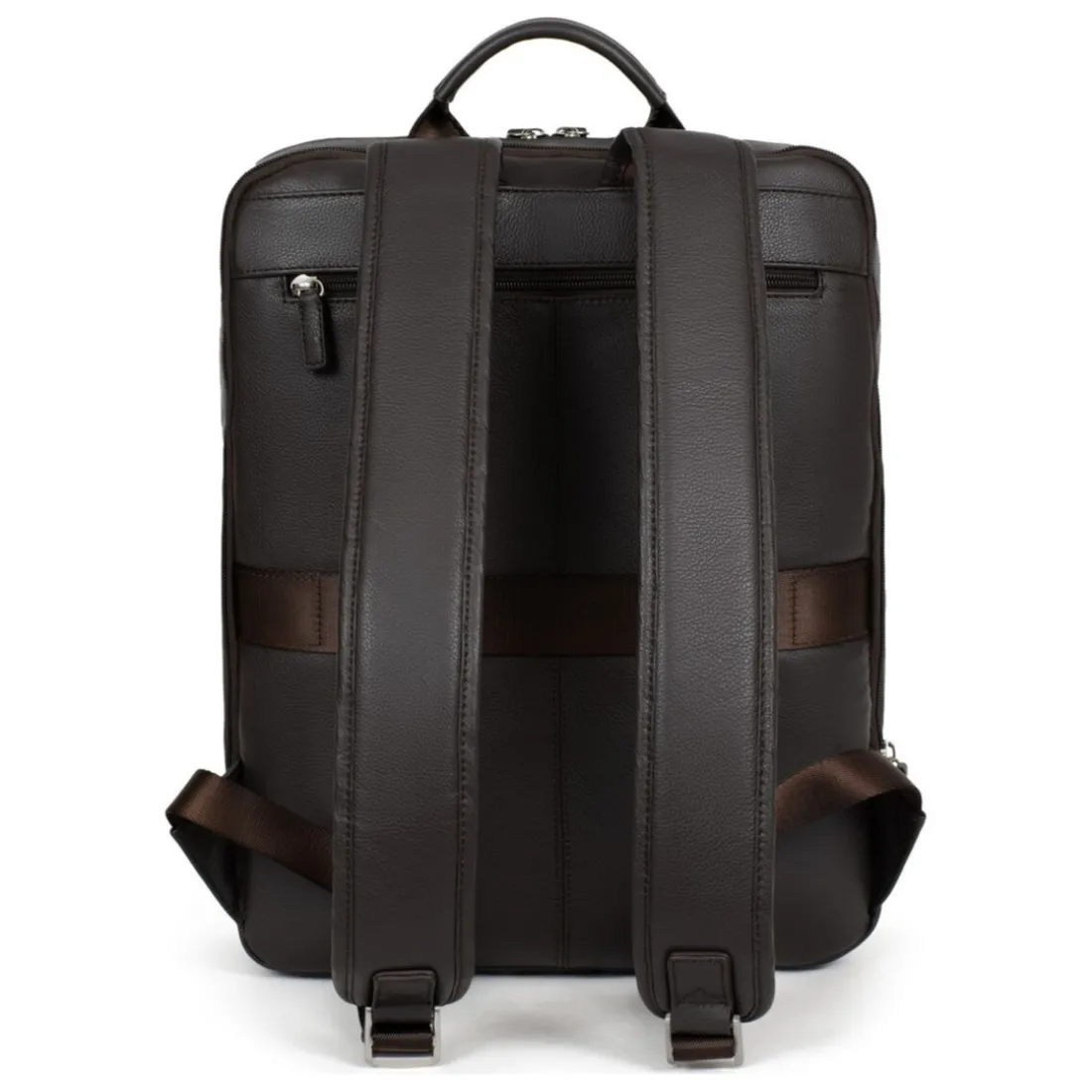 Sac à dos 15'' & tablette & A4 Cuir CONFORT Marron foncé