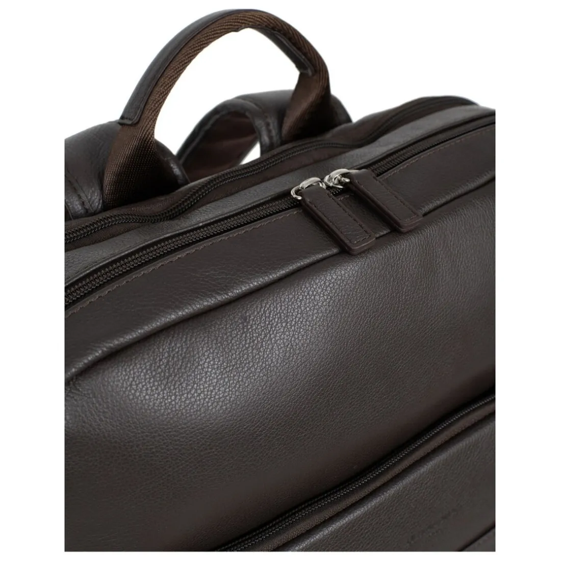 Sac à dos 15'' & tablette & A4 Cuir CONFORT Marron foncé