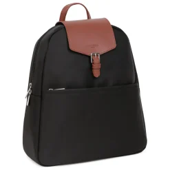 Sac à dos - Tablette & A4 - Noir/Marron - Pop en nylon