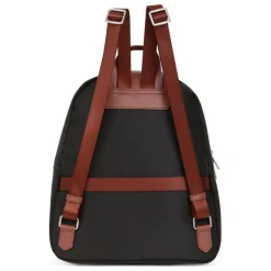 Sac à dos - Tablette & A4 - Noir/Marron - Pop en nylon