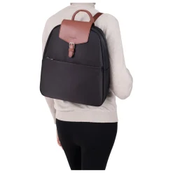 Sac à dos - Tablette & A4 - Noir/Marron - Pop en nylon