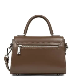 Sac à main A rabat avec fermoir S Suave Even marron en cuir