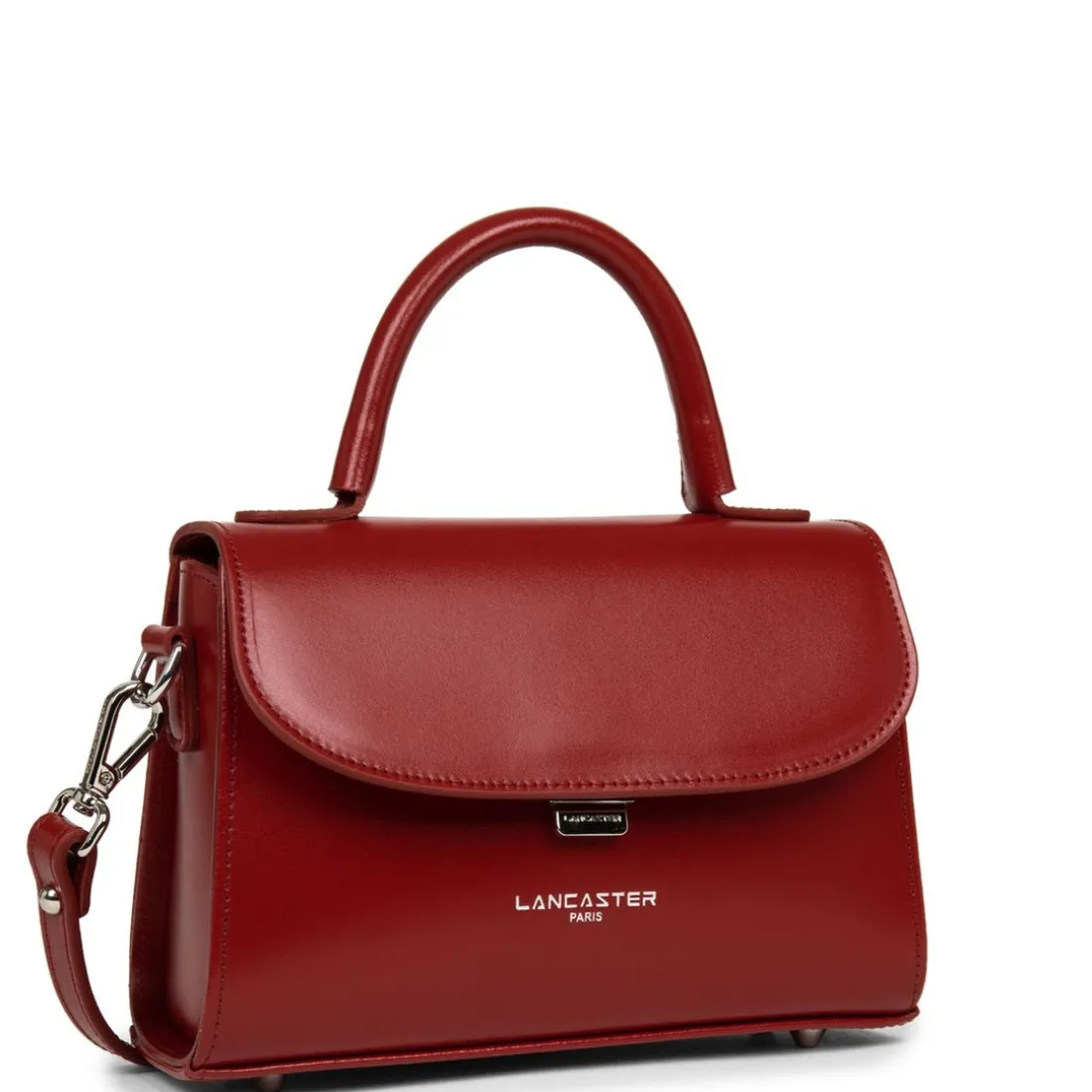 Sac à main A rabat avec fermoir S Suave Even bordeaux en cuir