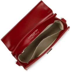 Sac à main A rabat avec fermoir S Suave Even bordeaux en cuir