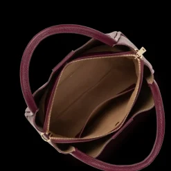 Sac à main bordeaux en cuir