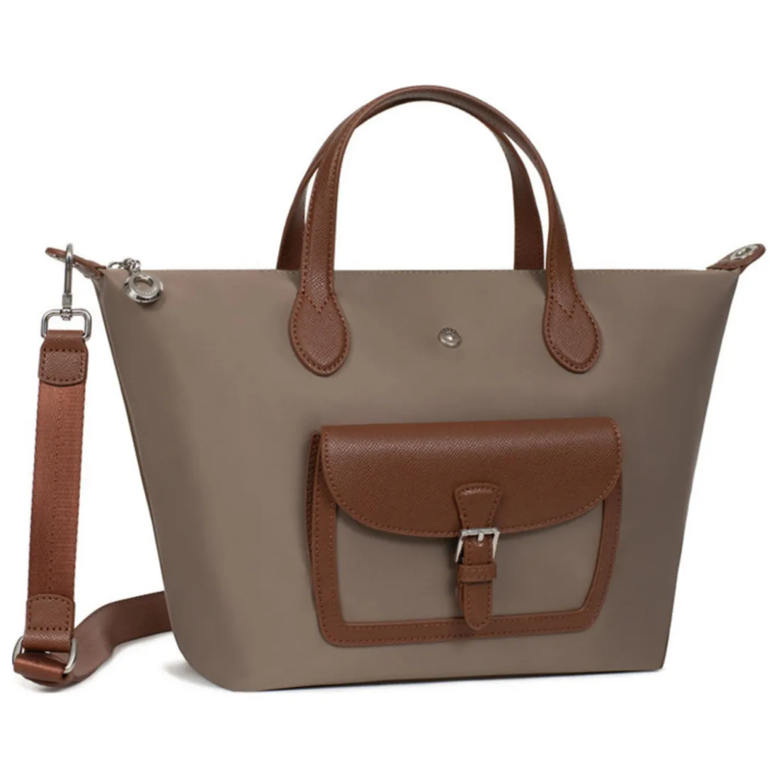 Sac cabas porté main - Moyen KIANA Taupe/Marron Ria