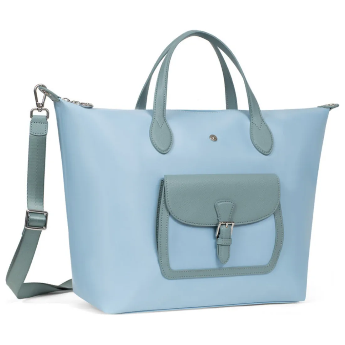 Sac cabas porté main A4 - Grand KIANA Bleu ciel Julia