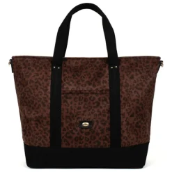Sac cabas porté main LEONIE Imprimé Chocolat Léa Sloan