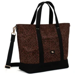 Sac cabas porté main LEONIE Imprimé Chocolat Léa Sloan