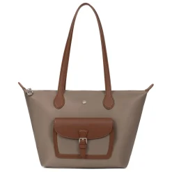 Sac cabas porté épaule - Moyen KIANA Taupe/Marron Vale