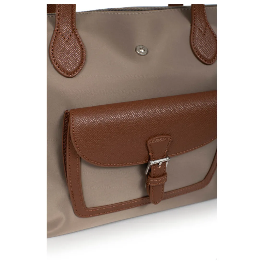 Sac cabas porté épaule - Moyen KIANA Taupe/Marron Vale