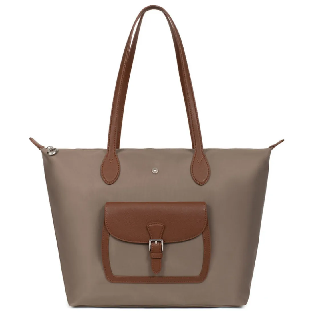 Sac cabas porté épaule A4 - Grand KIANA Taupe/Marron Cara