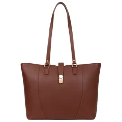Sac cabas porté épaule A4 AUDE Marron Hope en cuir