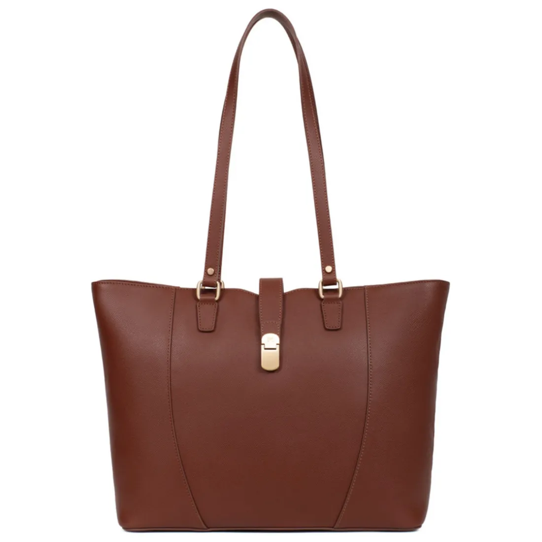 Sac cabas porté épaule A4 AUDE Marron Hope en cuir