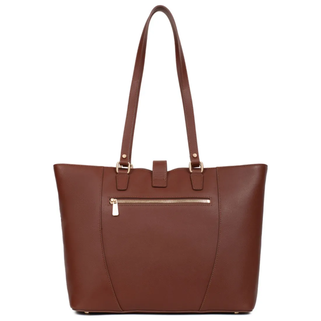 Sac cabas porté épaule A4 AUDE Marron Hope en cuir
