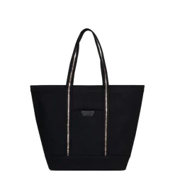 Sac cabas porté épaule A4 Cuir KAYA Noir en toile Nia