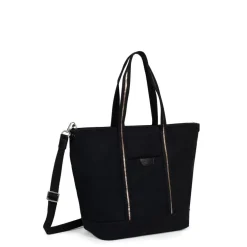 Sac cabas porté épaule A4 Cuir KAYA Noir en toile Nia