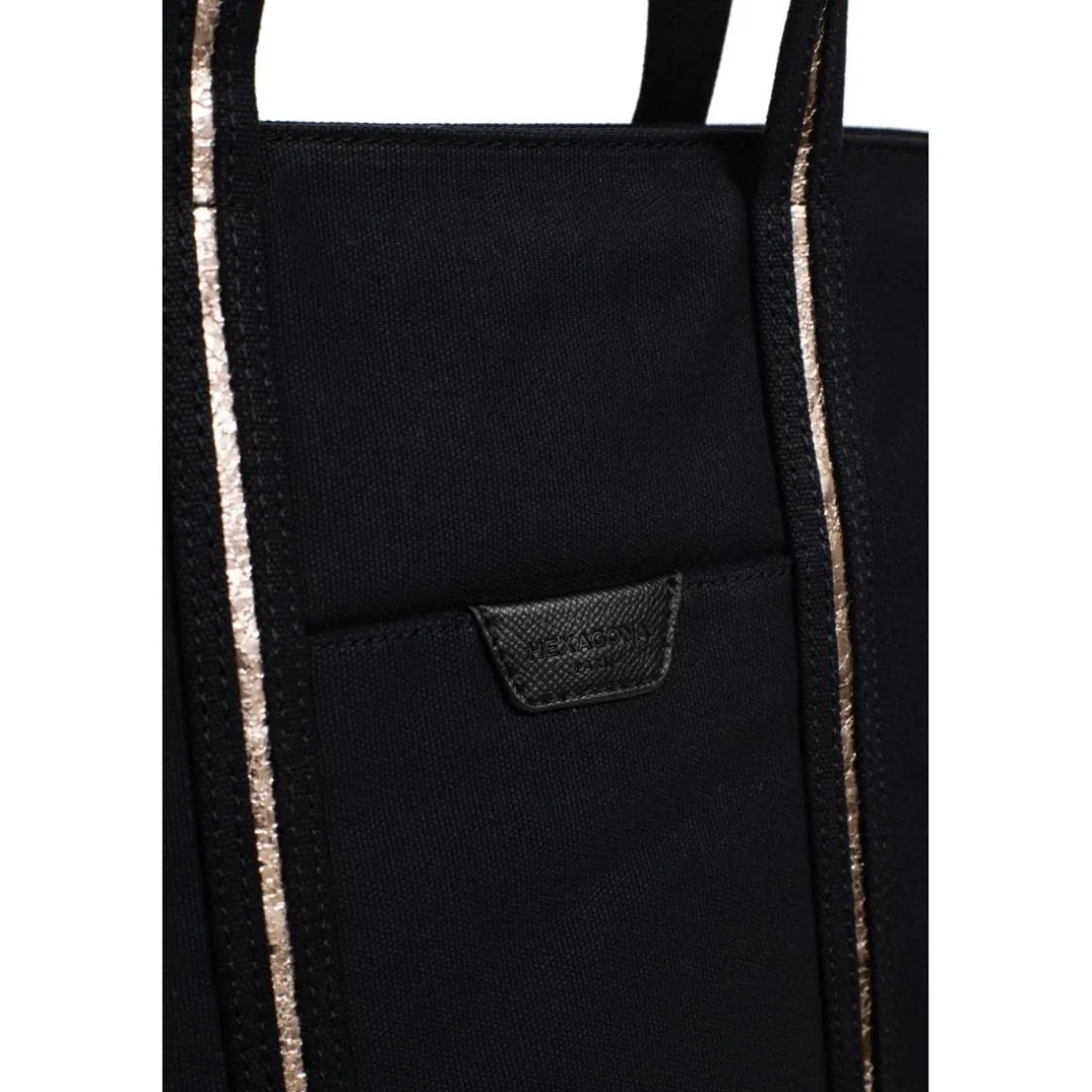 Sac cabas porté épaule A4 Cuir KAYA Noir en toile Nia