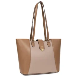 Sac cabas porté épaule A4 MERLINE Écorce/Taupe Bea
