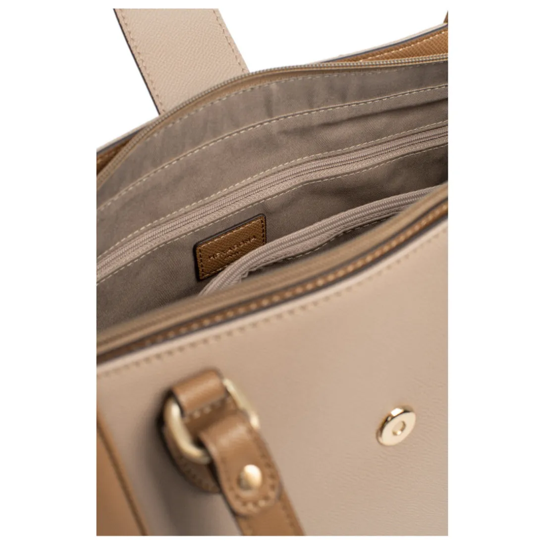 Sac cabas porté épaule A4 MERLINE Écorce/Taupe Bea