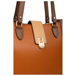 Sac cabas porté épaule A4 MERLINE Chocolat/Multicolore Lucie