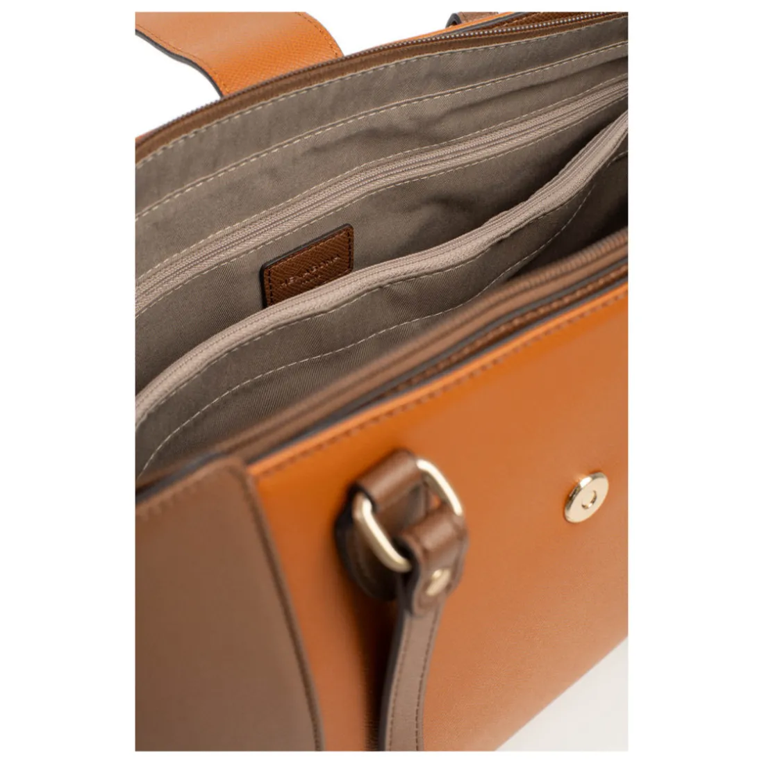 Sac cabas porté épaule A4 MERLINE Chocolat/Multicolore Lucie