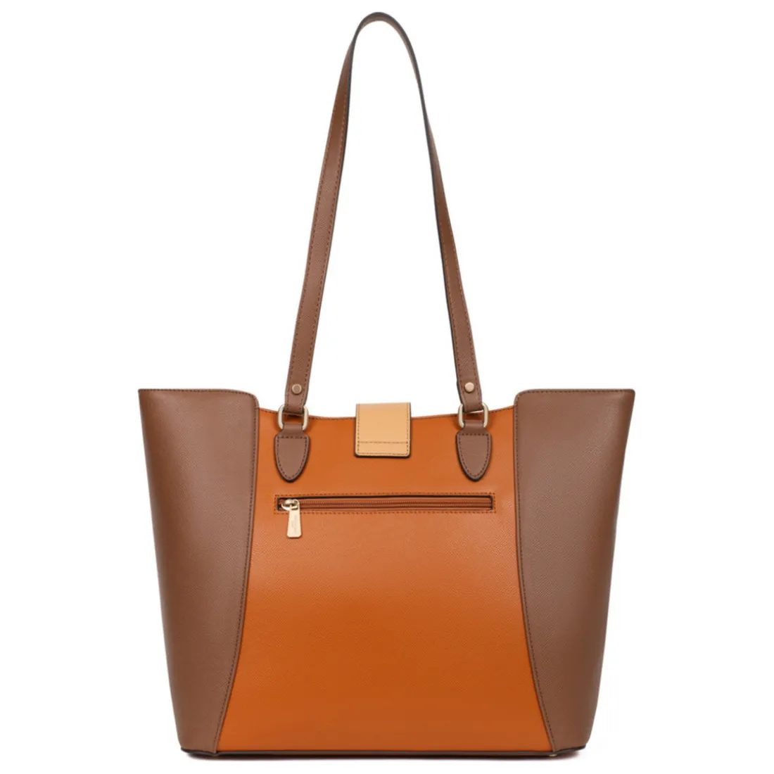 Sac cabas porté épaule A4 MERLINE Chocolat/Multicolore Lucie