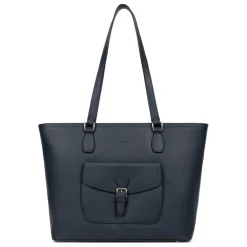 Sac cabas porté épaule A4 MIRABELLE Bleu pétrole en cuir June