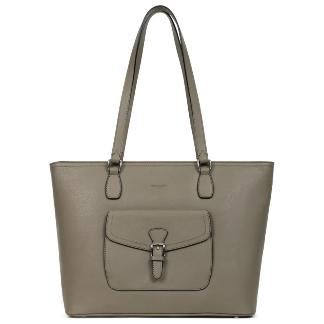 Sac cabas porté épaule A4 MIRABELLE Olive en cuir Anya