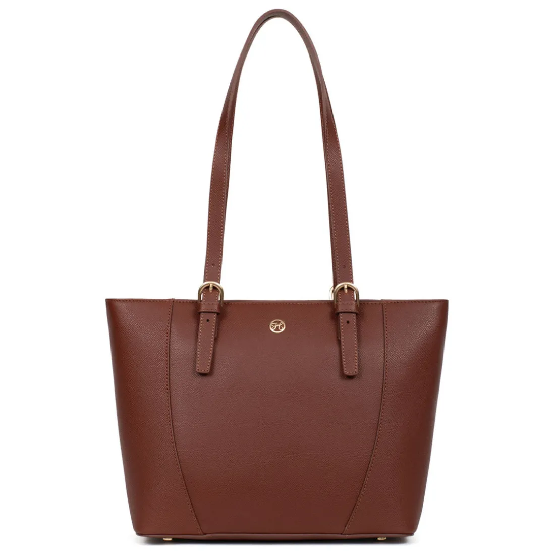 Sac cabas porté épaule AUDE Marron Anya en cuir