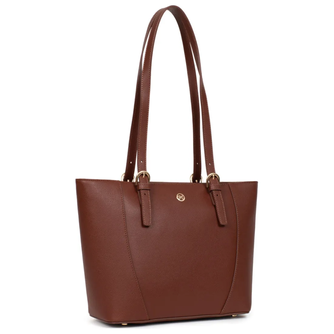 Sac cabas porté épaule AUDE Marron Anya en cuir