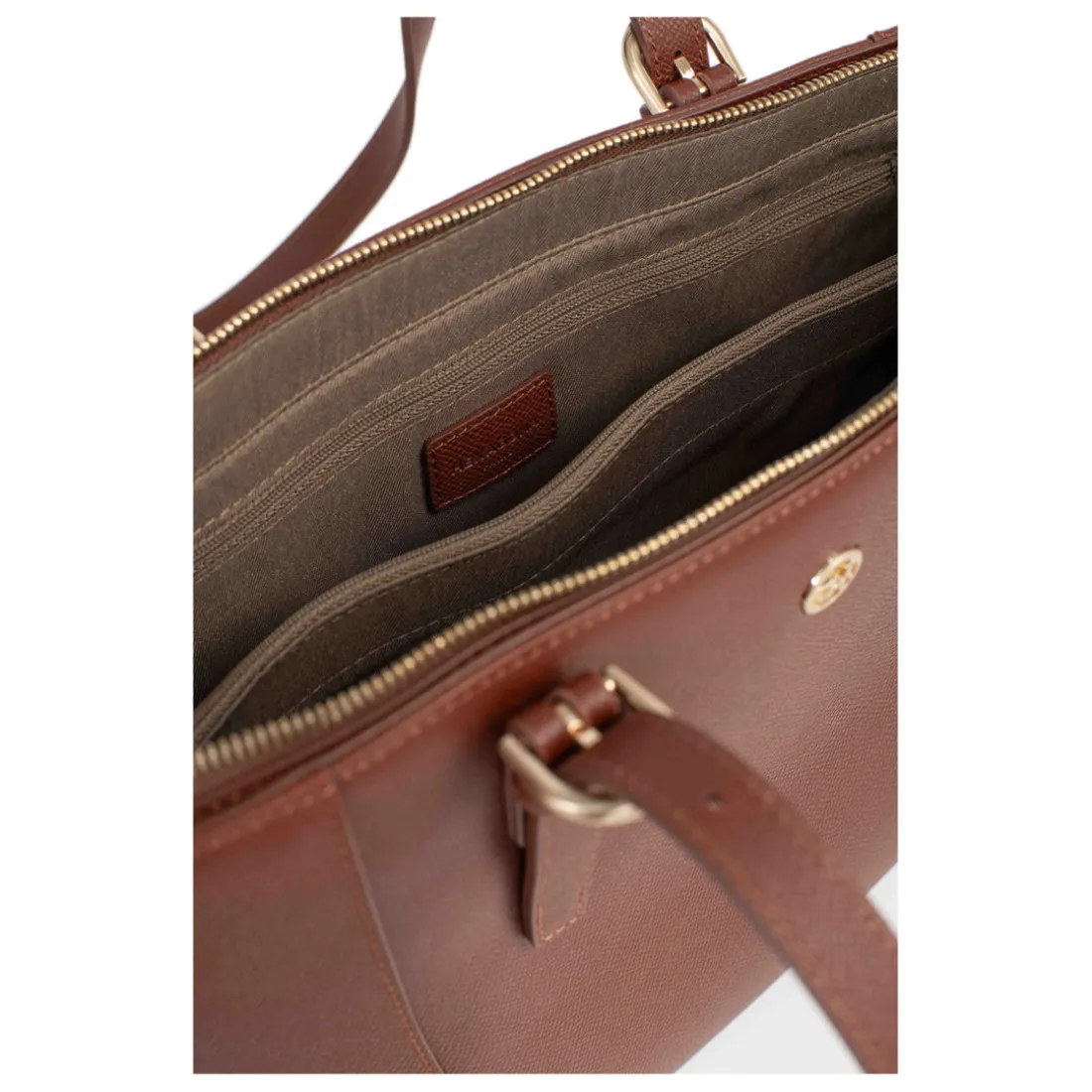 Sac cabas porté épaule AUDE Marron Anya en cuir
