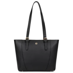 Sac cabas porté épaule AUDE Noir Hattie en cuir