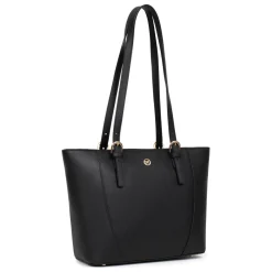 Sac cabas porté épaule AUDE Noir Hattie en cuir