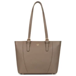 Sac cabas porté épaule AUDE Taupe Aria en cuir