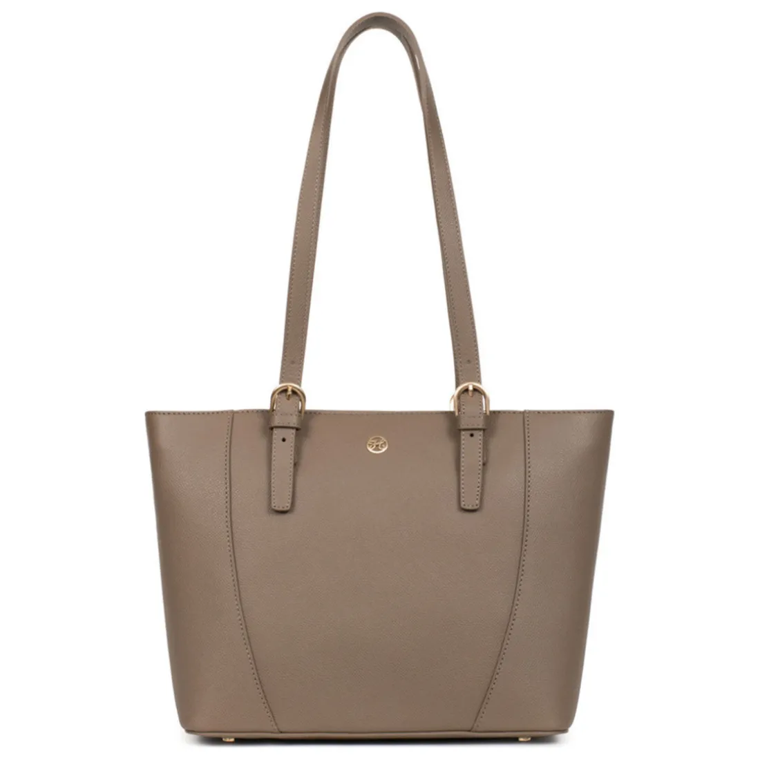 Sac cabas porté épaule AUDE Taupe Aria en cuir