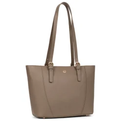 Sac cabas porté épaule AUDE Taupe Aria en cuir