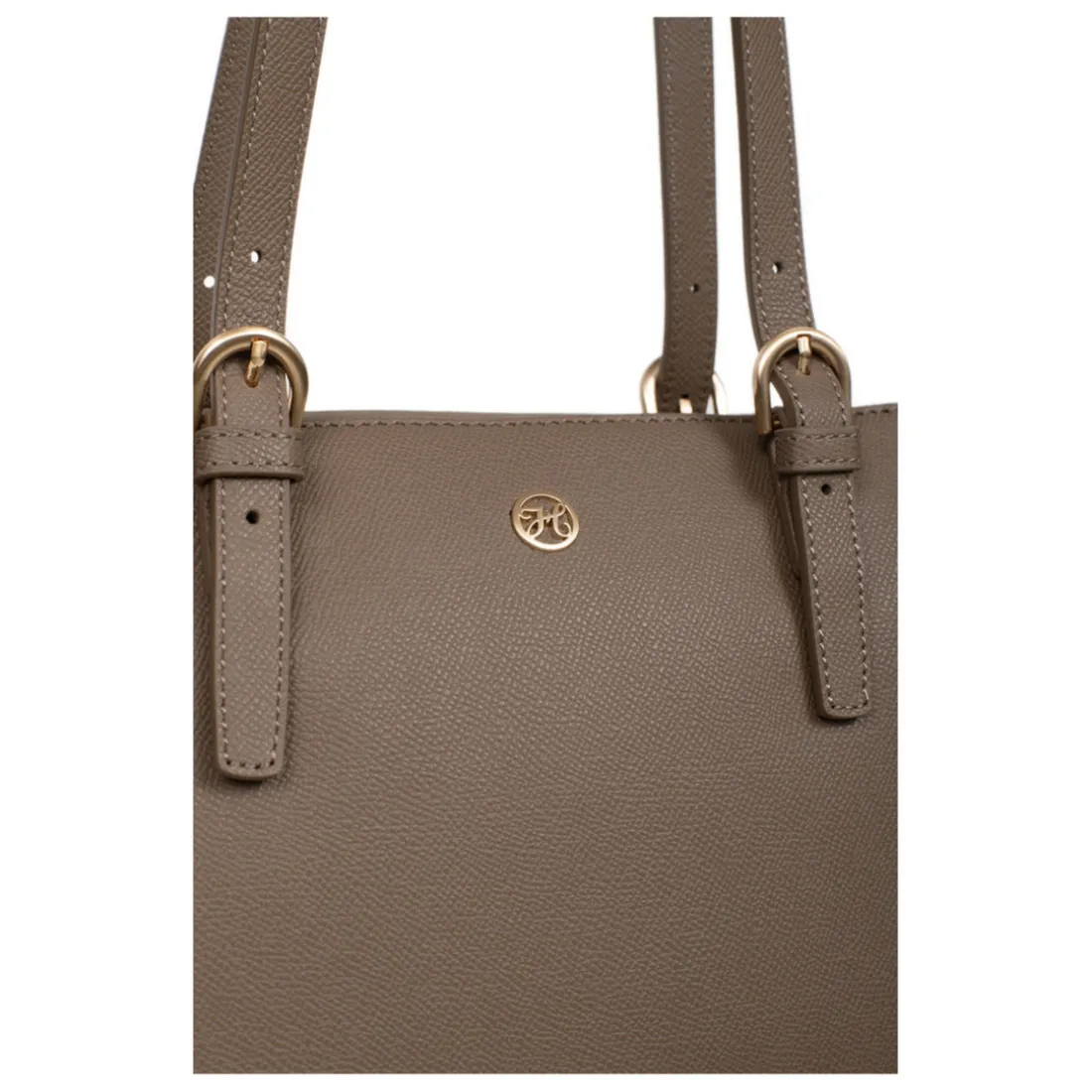 Sac cabas porté épaule AUDE Taupe Aria en cuir