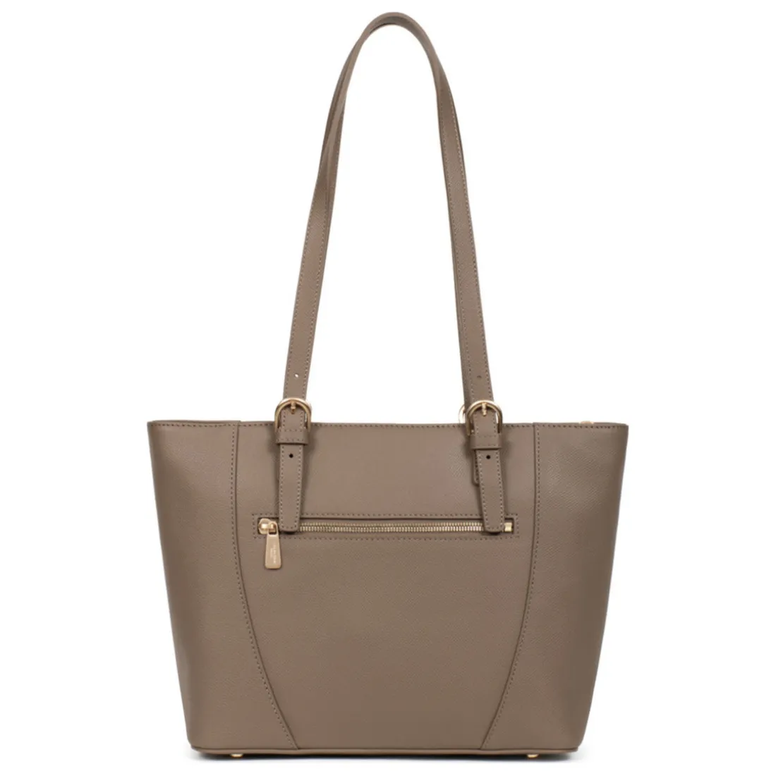 Sac cabas porté épaule AUDE Taupe Aria en cuir