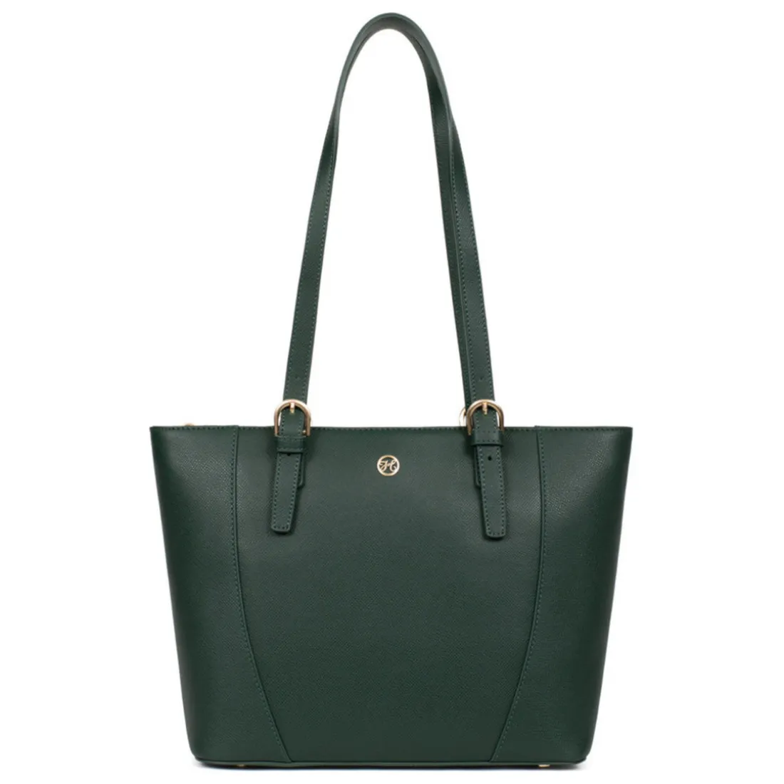 Sac cabas porté épaule AUDE Vert foncé Ivy en cuir