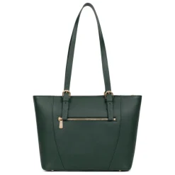 Sac cabas porté épaule AUDE Vert foncé Ivy en cuir