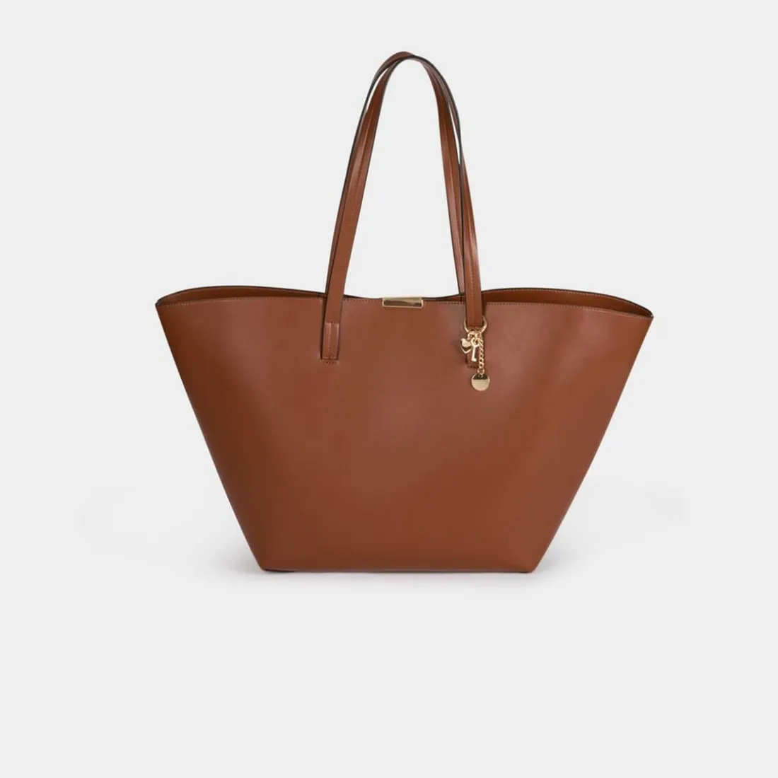 Sac cabas trapèze camel femme