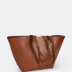 Sac cabas trapèze camel femme