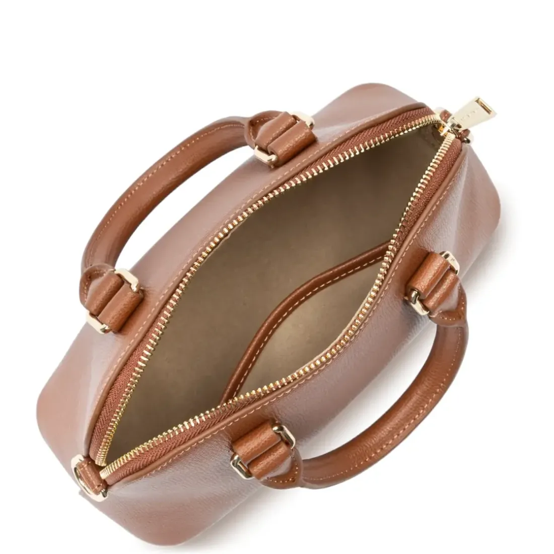 Sac demi lune Zippé M Sierra Jia en cuir marron