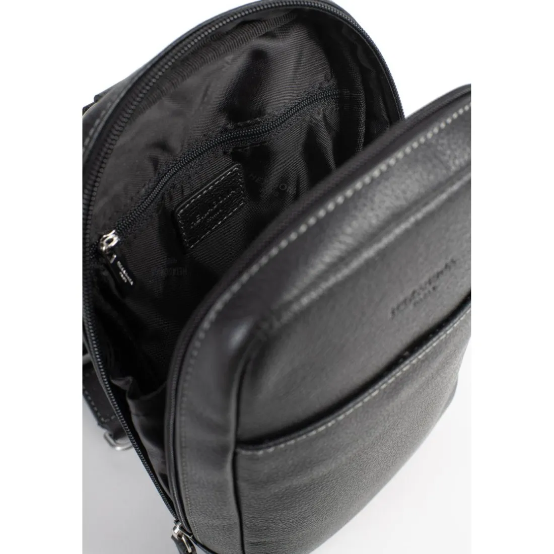 Sac monobretelle CONFORT Noir en cuir Ines
