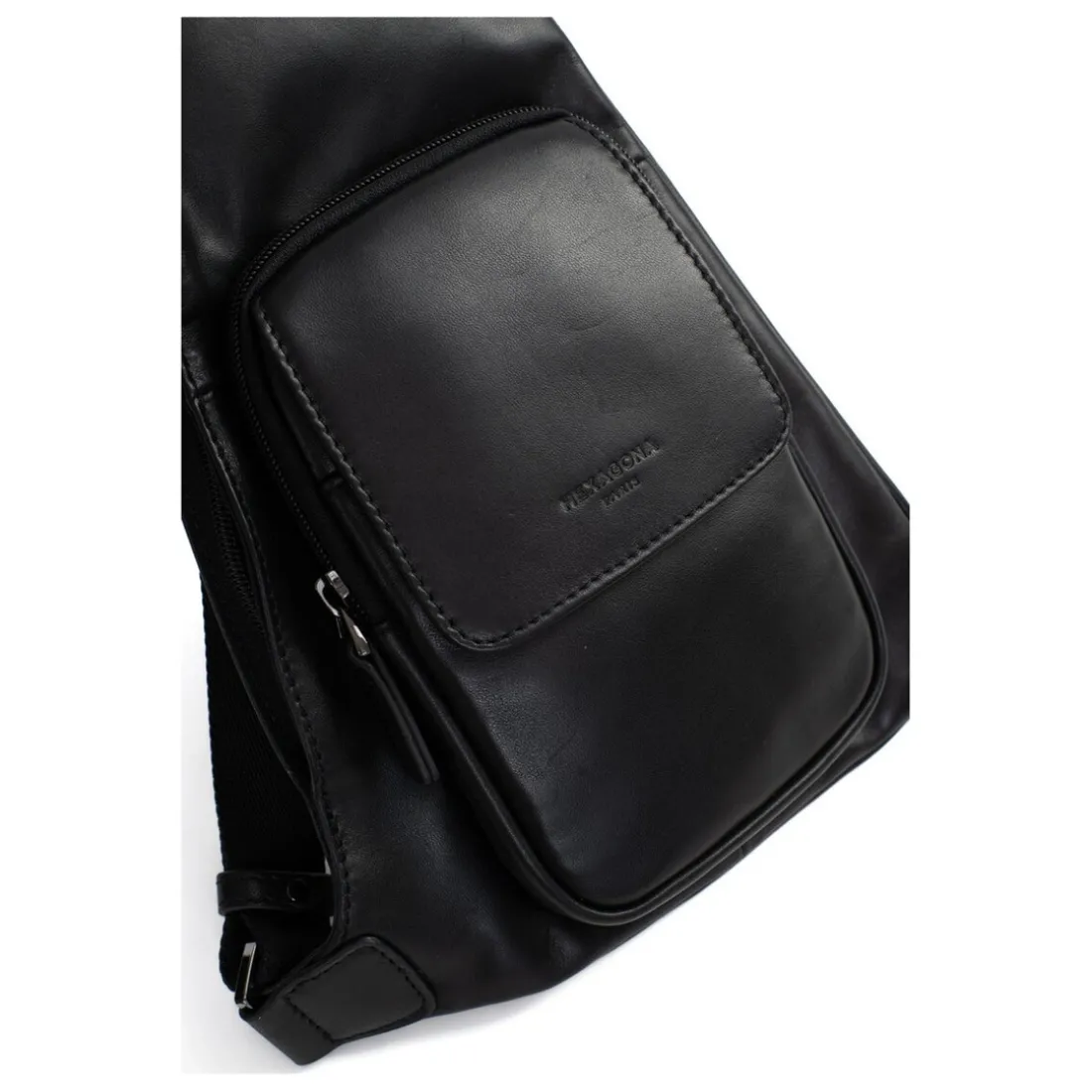 Sac monobretelle Cuir SOFTSTUDIO Noir Jarl