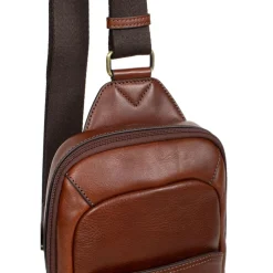 Sac monobretelle Cuir STUART Marron Ivy
