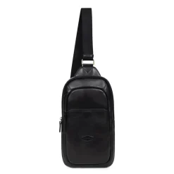 Sac monobretelle Cuir STUART Noir Jade