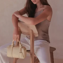 Sac polochon Zippé M Milano Ana beige foncé